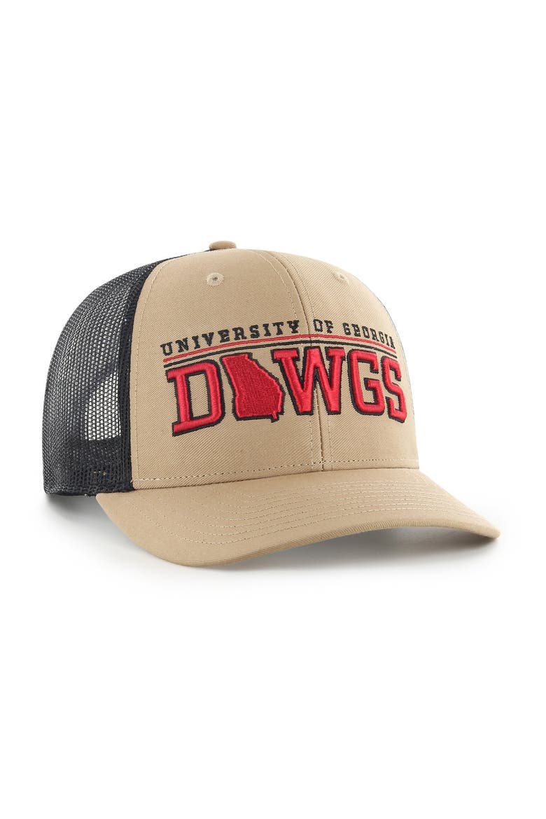 Men's '47  Khaki Georgia Bulldogs Local Statement Trucker Adjustable Hat, Alternate, color, Khaki