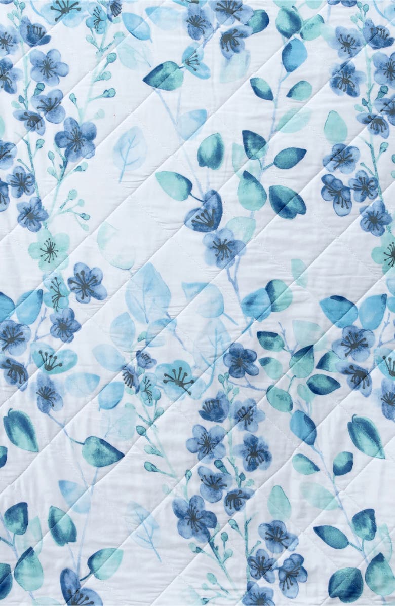 Woven & Weft Watercolor Leaves Quilt & Sham Set, Alternate, color, Blue / Green