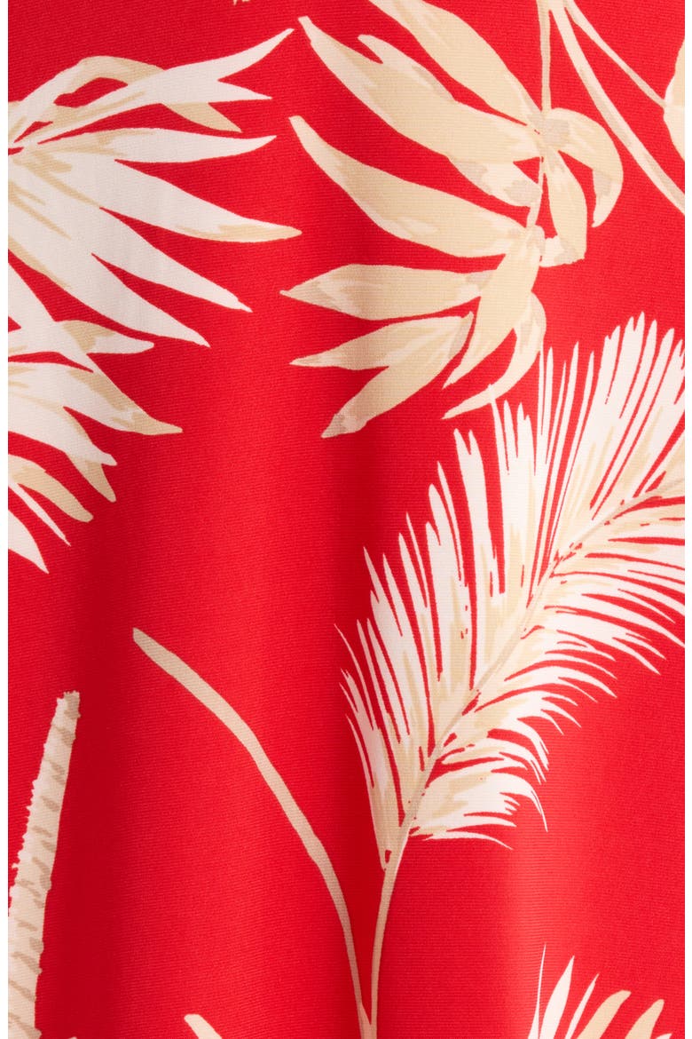 Tropical Floral Print Sleeveless Midi Dress, Alternate, color, BEGONIA RED MLT