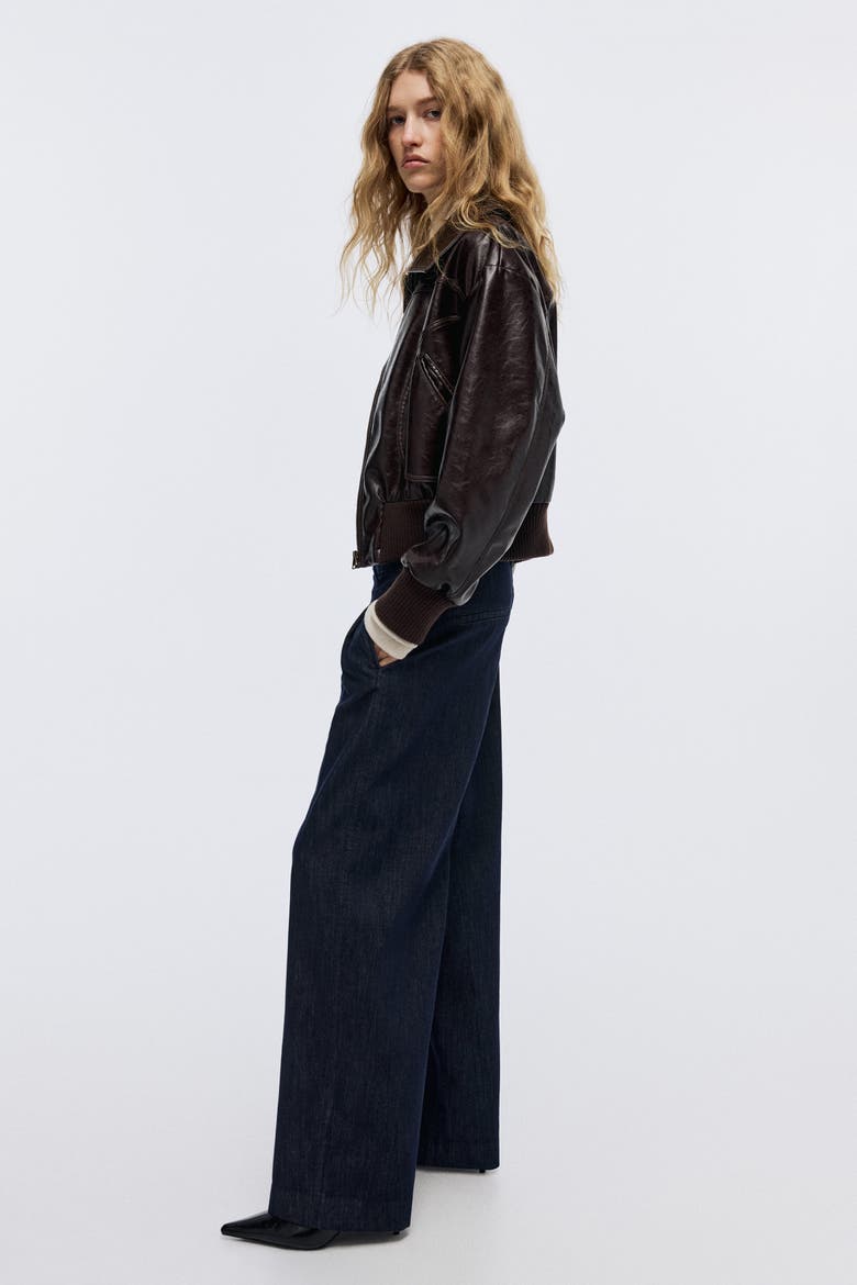 Wide Regular Jeans, Alternate, color, Dark denim blue