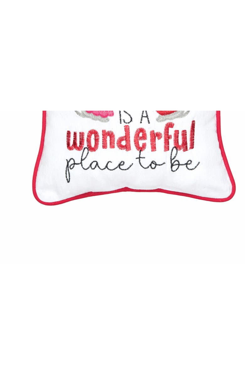 C&F Home "Together Is A Wonderful Place to Be" Valentine's Day Mouse Cotton Blend Mini Accent Pillow 10" x 10", Alternate, color, White