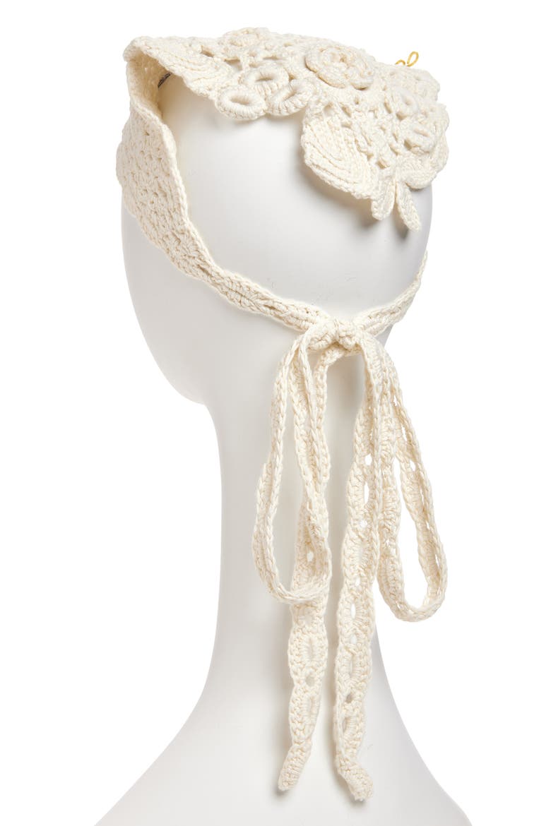 Crochet Head Scarf, Alternate, color, EGRET