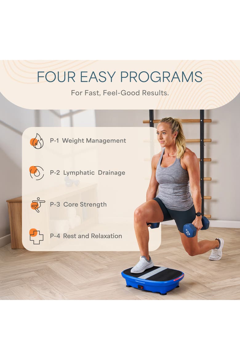VibranceX Vibration Plate for Exercise 60 Speeds, Remote, LED Lights, Alternate, color, Blue