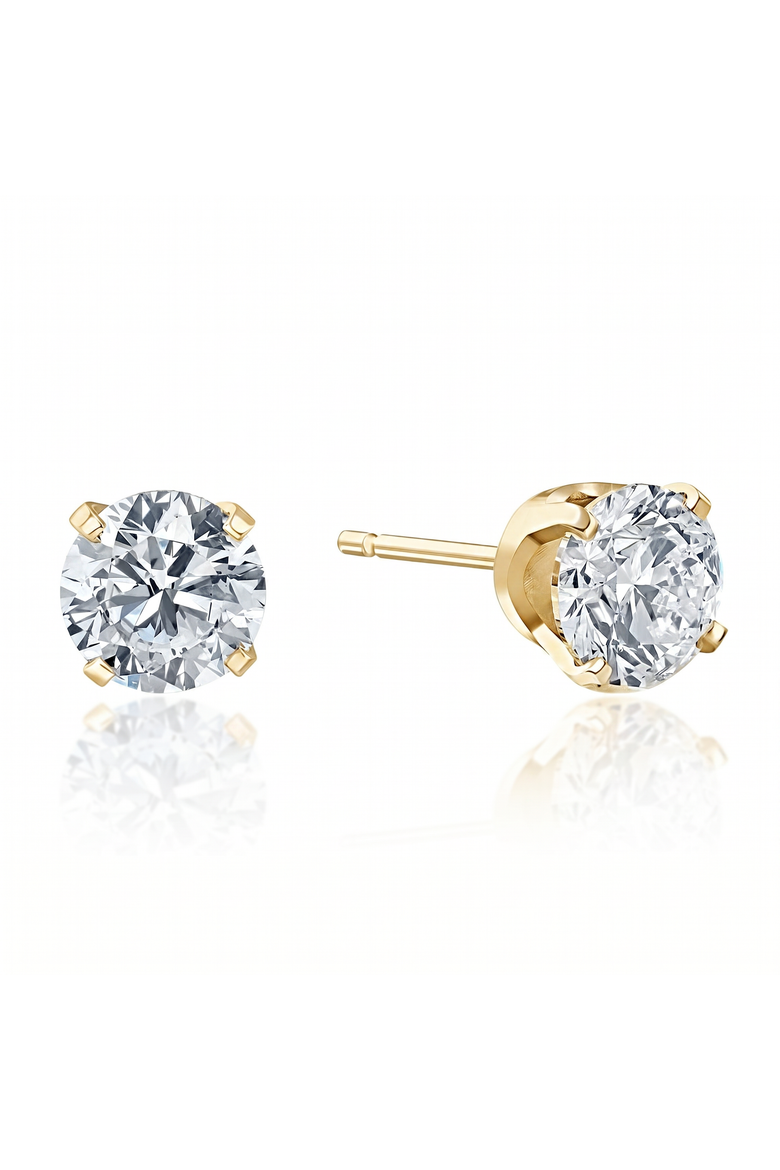 1 Carat (ctw) Diamond Studs in 14k or Gold Lab Grown, Alternate, color, 14k Yellow Gold