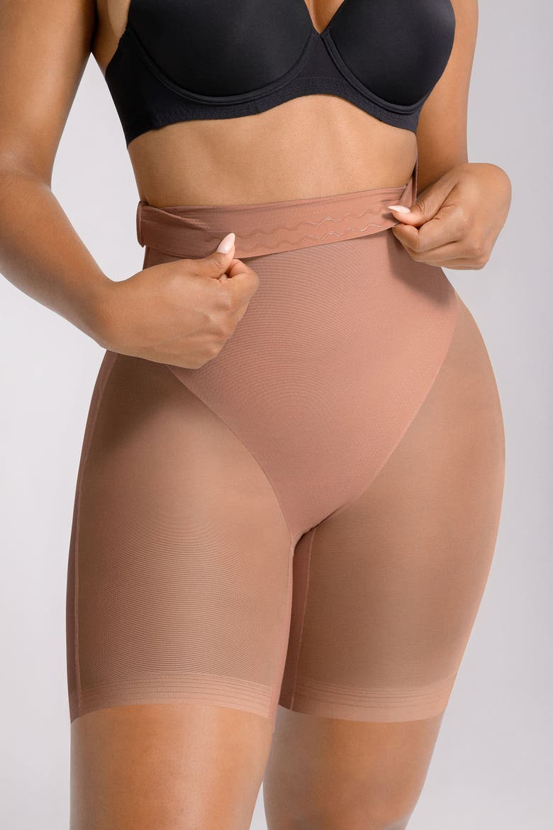 High Waist Butt Lifting Shapewear Shorts, Alternate, color, Bronze