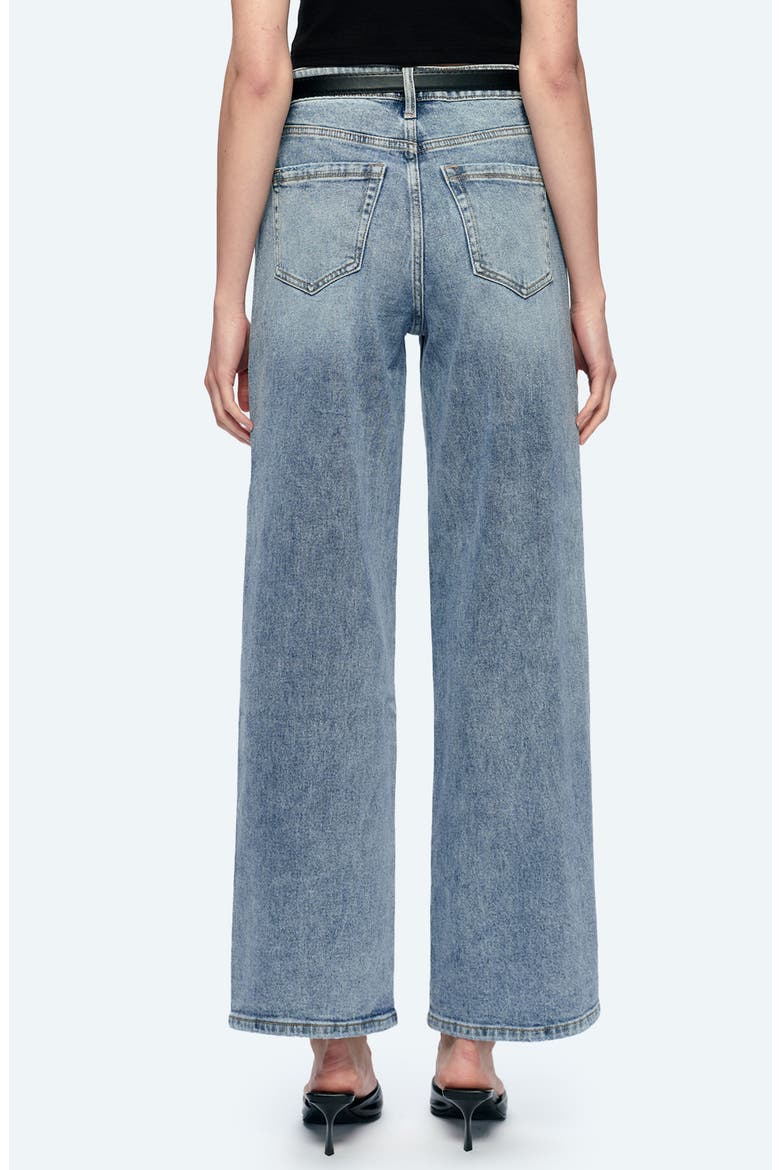 High Waist Wide Leg Slit Hem Jeans, Alternate, color, SUMMER