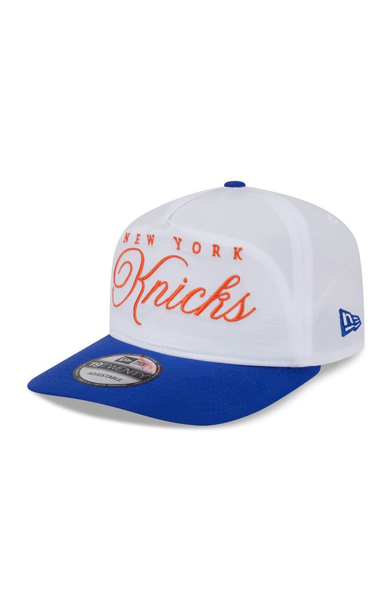 New Era Men's New Era White/Blue New York Knicks 2025 NBA Draft On-Stage Nylon 19TWENTY Adjustable Hat, Alternate, color, White