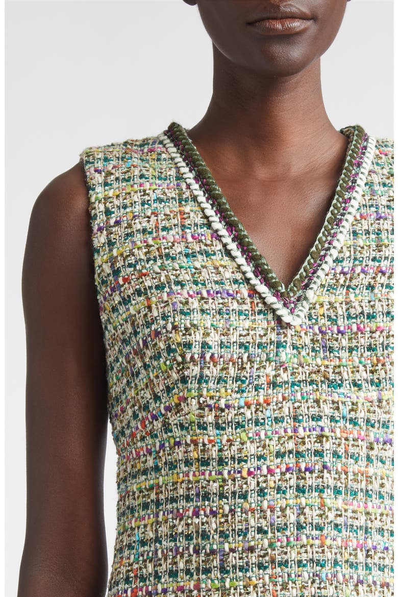 Forest Tweed Dress, Alternate, color, PINE/ OLIVE MULTI