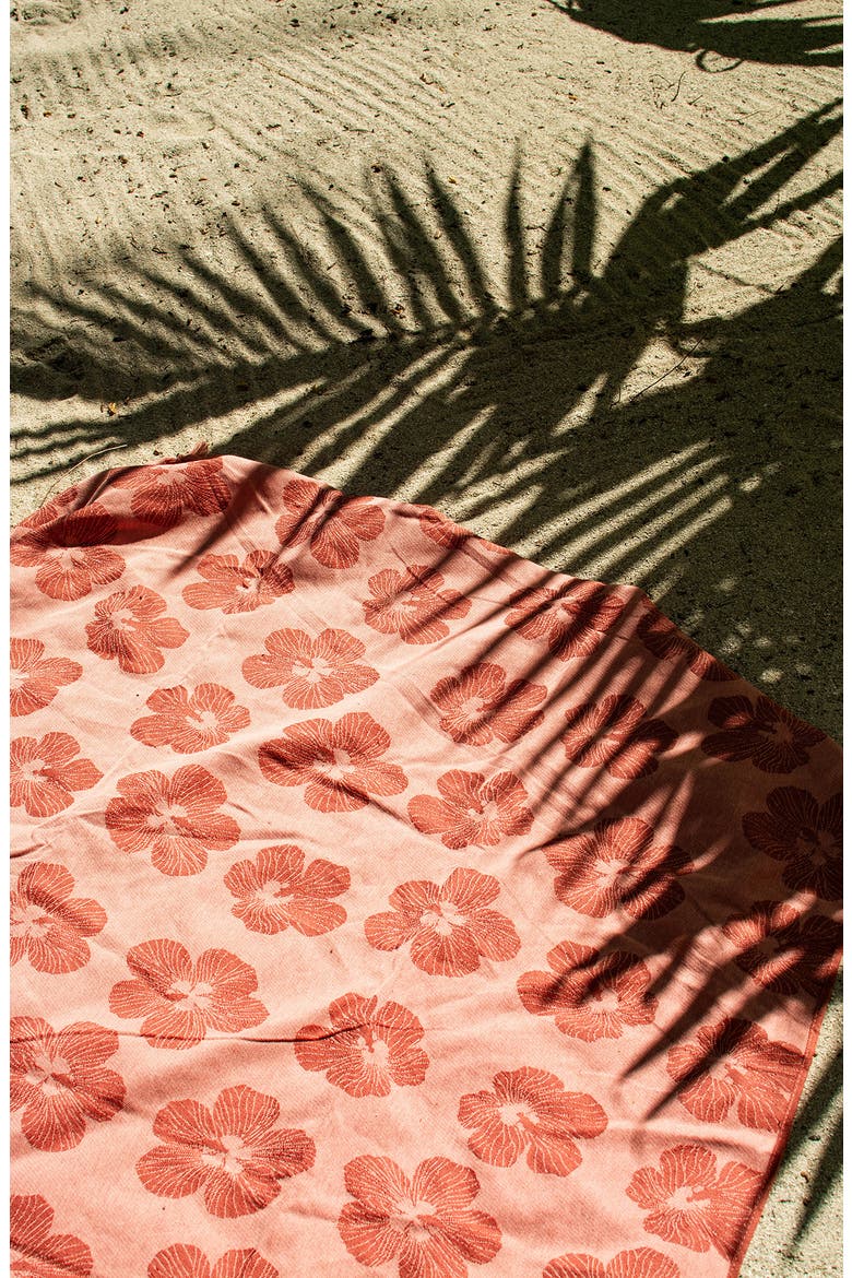 Hau Floral Turkish Towel, Alternate, color, WARM EARTH