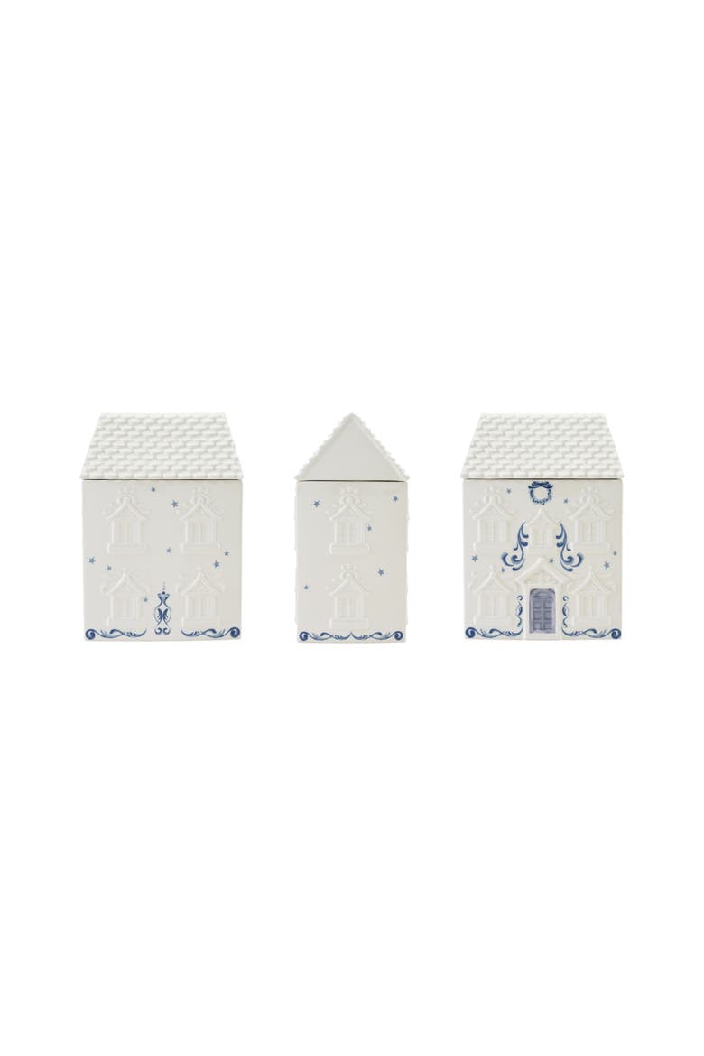 Star Wreath Dolomite House Jar, Main, color, WHite and Blue