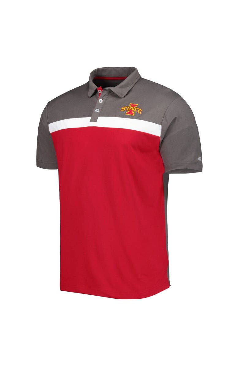 COLOSSEUM Men's Colosseum Charcoal Iowa State Cyclones Two Yutes Polo, Alternate, color, Charcoal