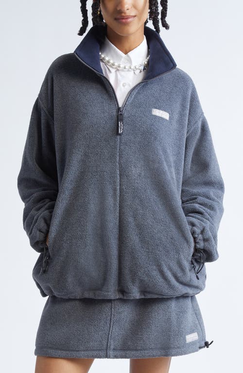 Sandy Liang Ascher Polar Fleece Quarter Zip Pullover In Blue