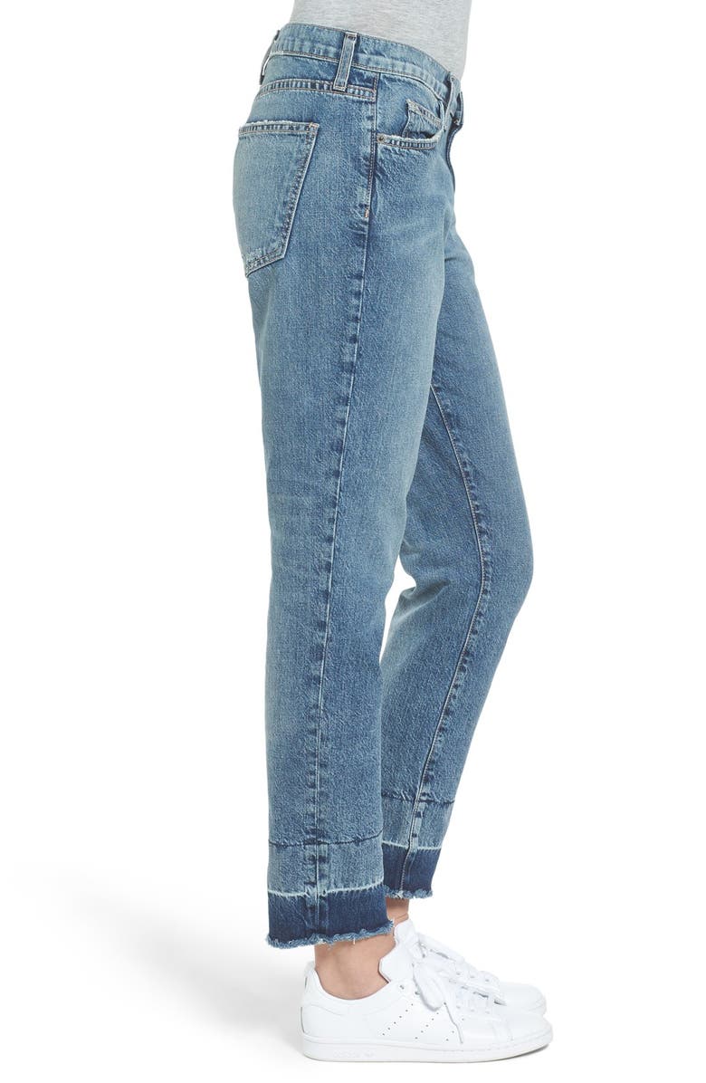 Current/Elliott The Fling High Rise Boyfriend Jeans, Alternate, color, Street Fight W Released Hem