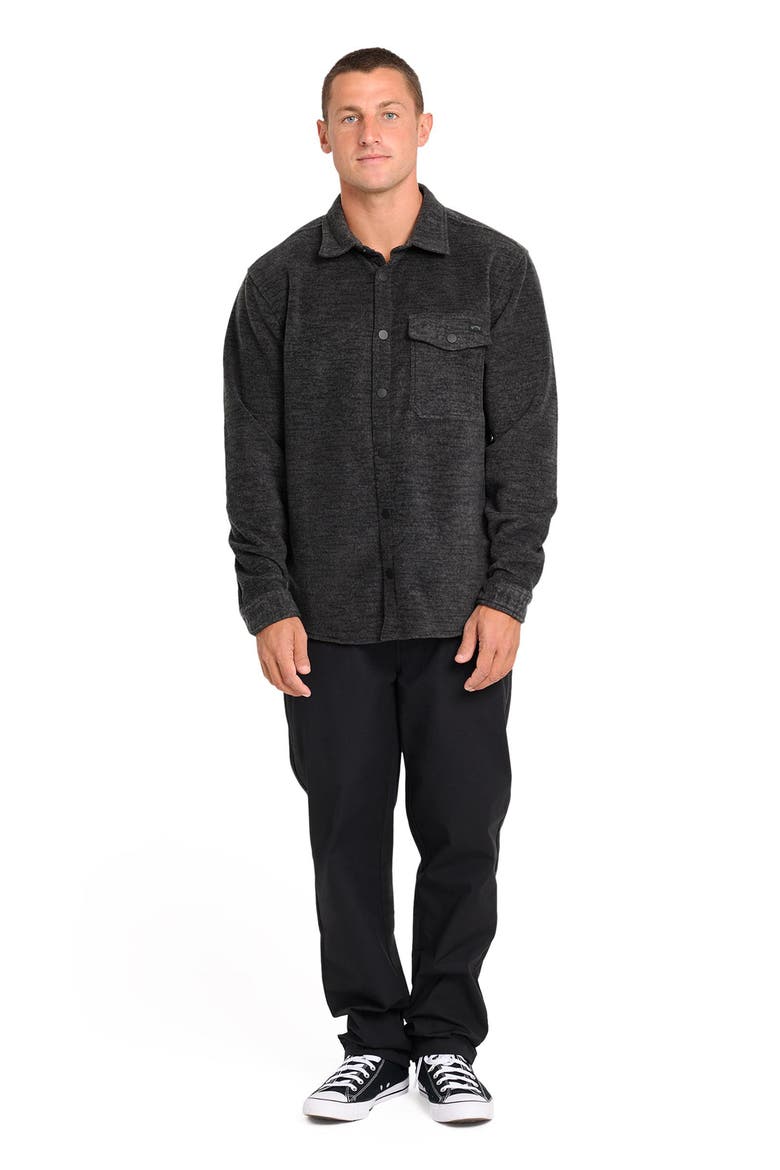 Furnace Flannel Button-Up Shirt, Alternate, color, BLACK