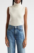Veronica Beard Mazzy Sleeveless Cashmere Turtleneck Sweater