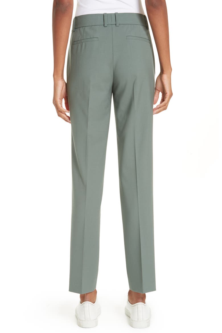Straight Leg Stretch Wool Trousers, Alternate, color, PALE GREY MOSS
