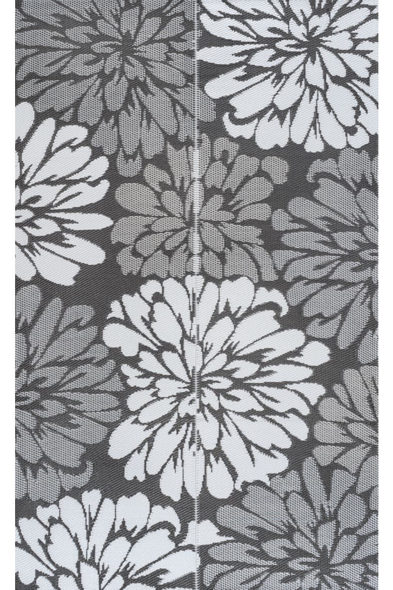 Bloom Modern Floral Foldable Waterproof Reversible Plastic Straw Outdoor Rug, Main, color, Gray/White