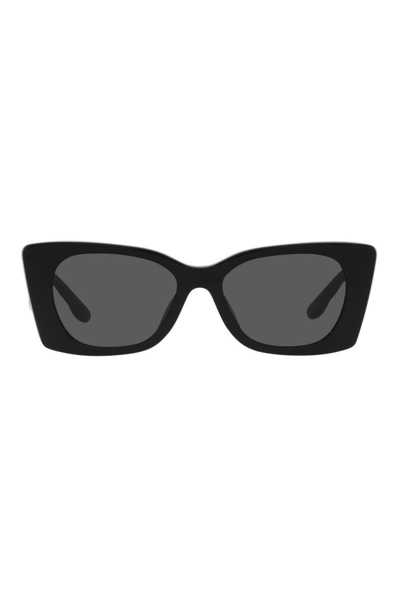 52mm Irregular Sunglasses, Main, color, BLACK