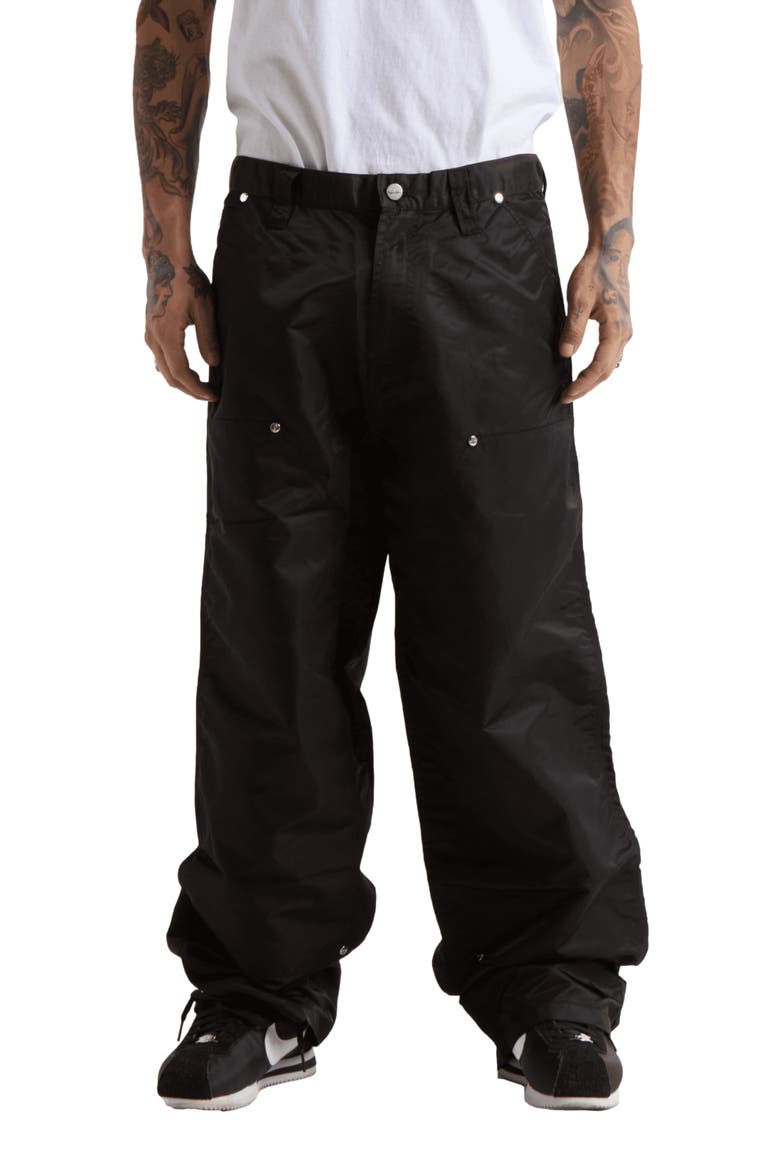 Nylon Double Knee Pants, Main, color, Black