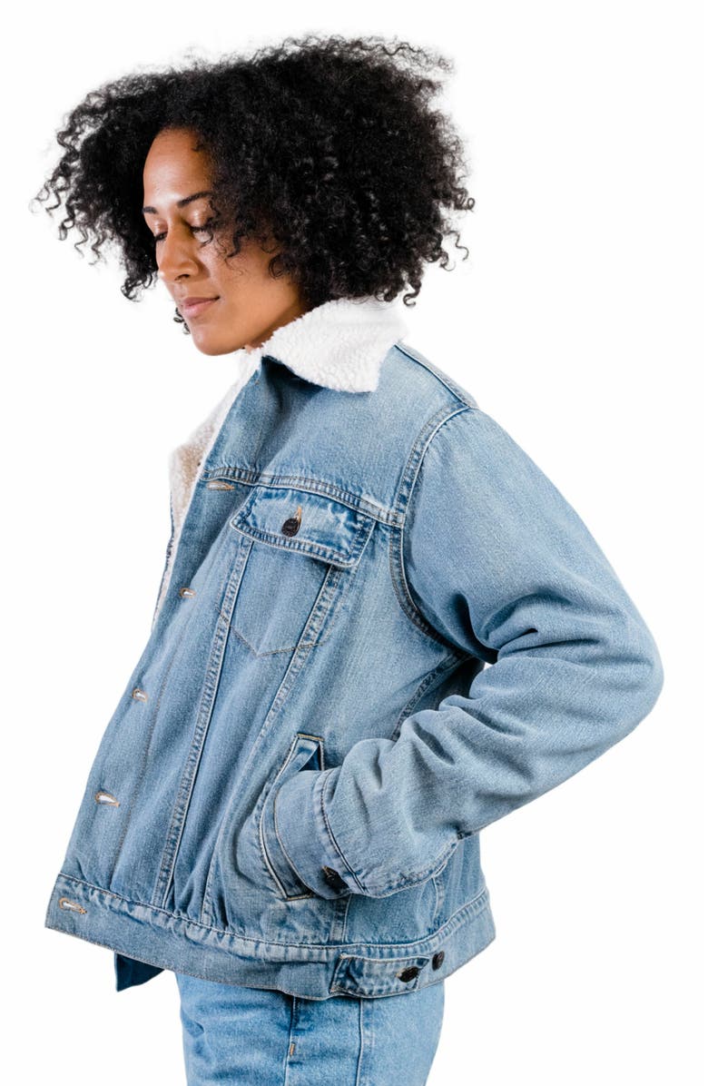 ABLE Shannon Trucker Denim Jacket, Alternate, color, 