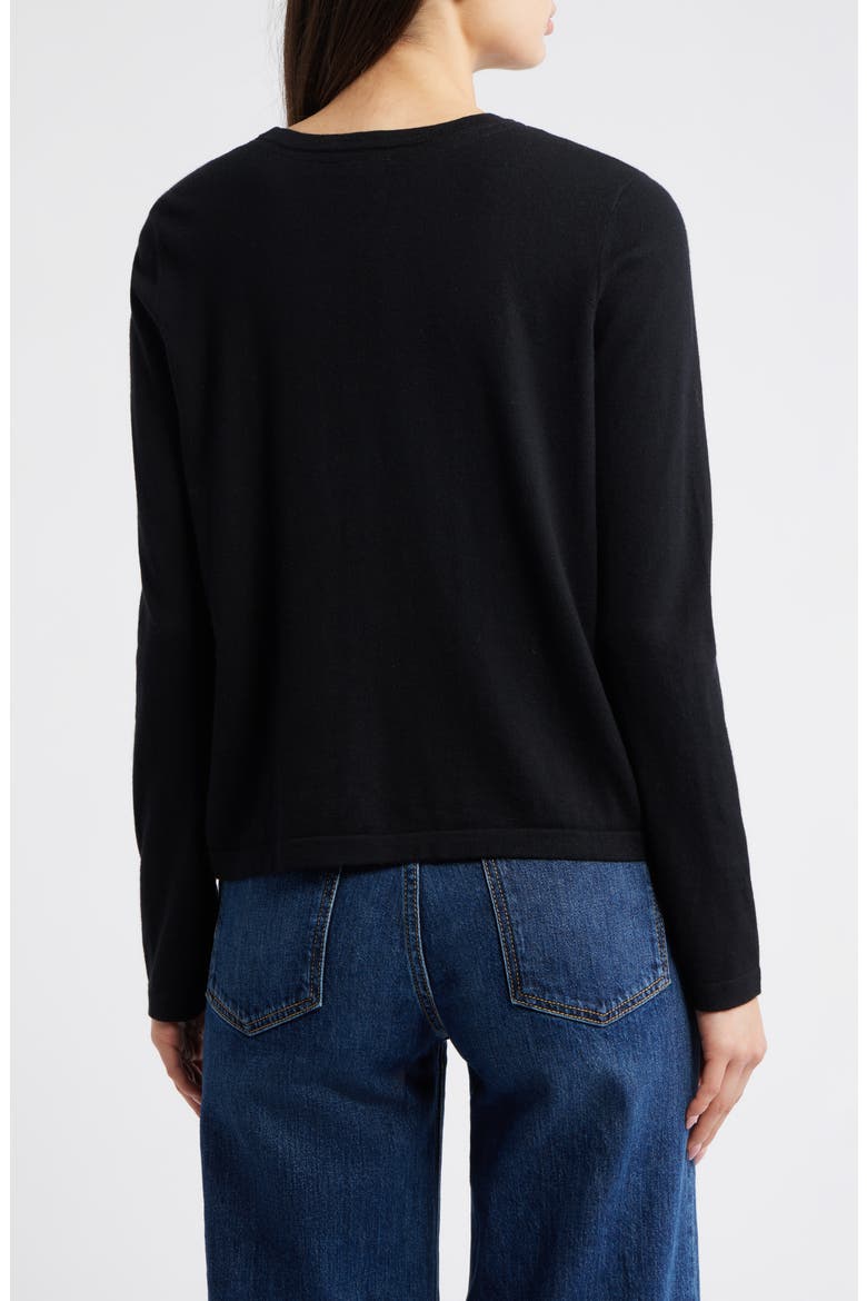 Cotton & Cashmere Long Sleeve Knit Top, Alternate, color, BLACK