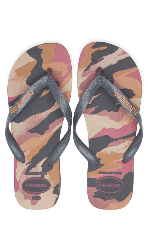 Havaianas Top Camo Flip Flop In Graphite Multi