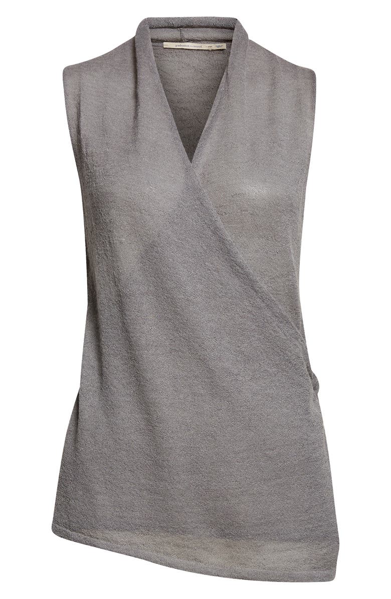 Paloma Wool Sans Baby Alpaca & Merino Wool Blend Wrap Top, Main, color, Grey