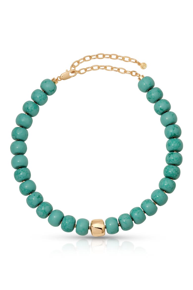 Semiprecious Stone Statement Necklace, Main, color, TURQUOISE