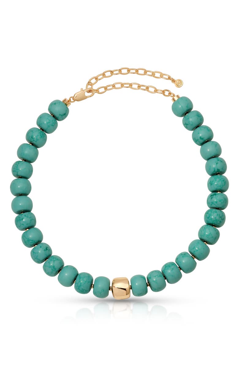 Ettika Semiprecious Stone Statement Necklace, Main, color, Turquoise