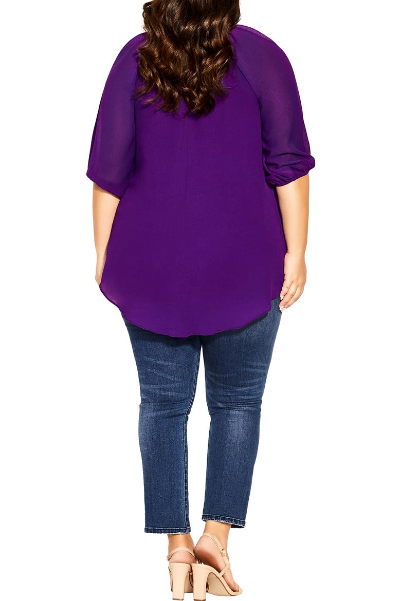 Love Lace Trim Top, Alternate, color, PETUNIA