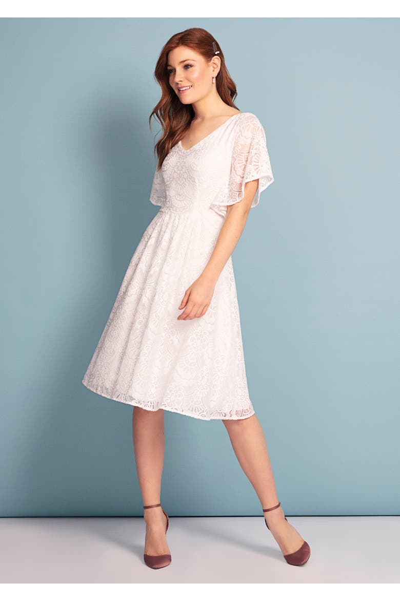 Beth Dress, Alternate, color, Ivory White