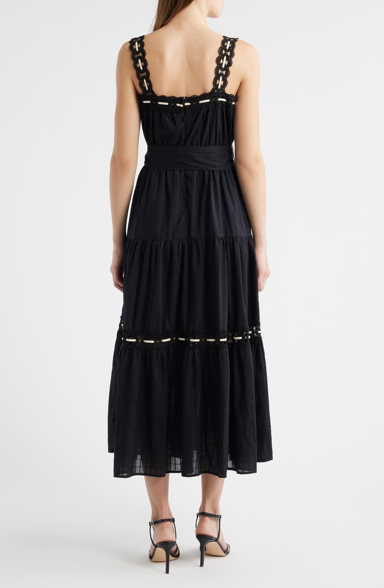 Anne Klein Lace Trim Cotton Sundress, Alternate, color, 