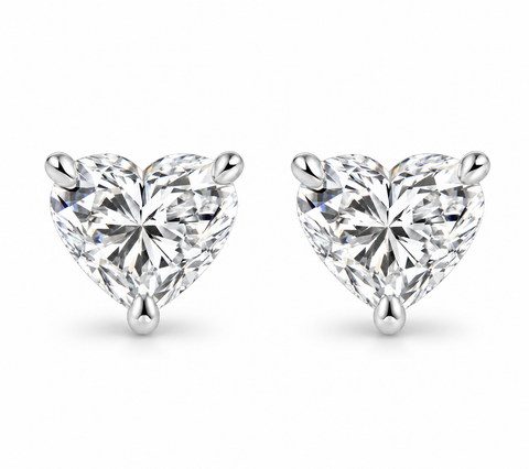 1Ct Heart Shape Diamond Studs Lab Grown 14k Gold