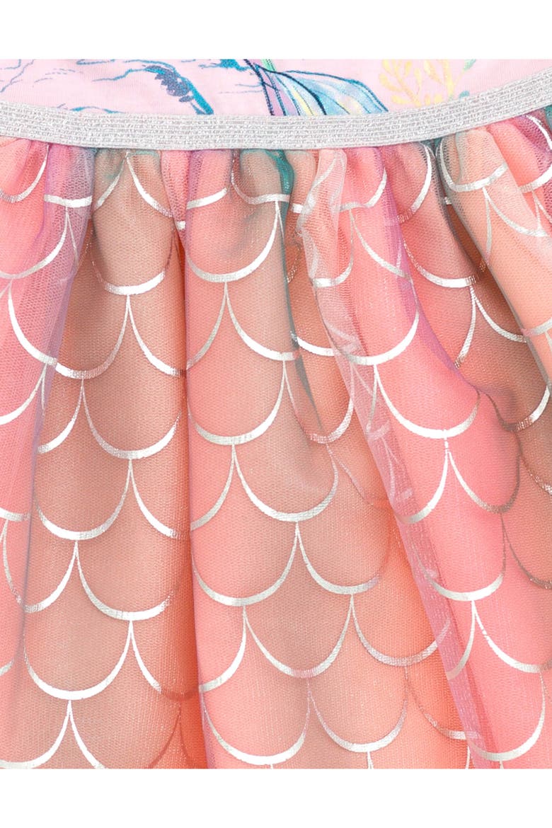 The Little Mermaid Princess Ariel Tulle Tutu Dress, Alternate, color, Pink Silver Ariel