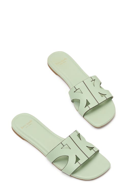 Kate Spade New York Duo Smooth Leather Slide Sandal In Pistachio Ice