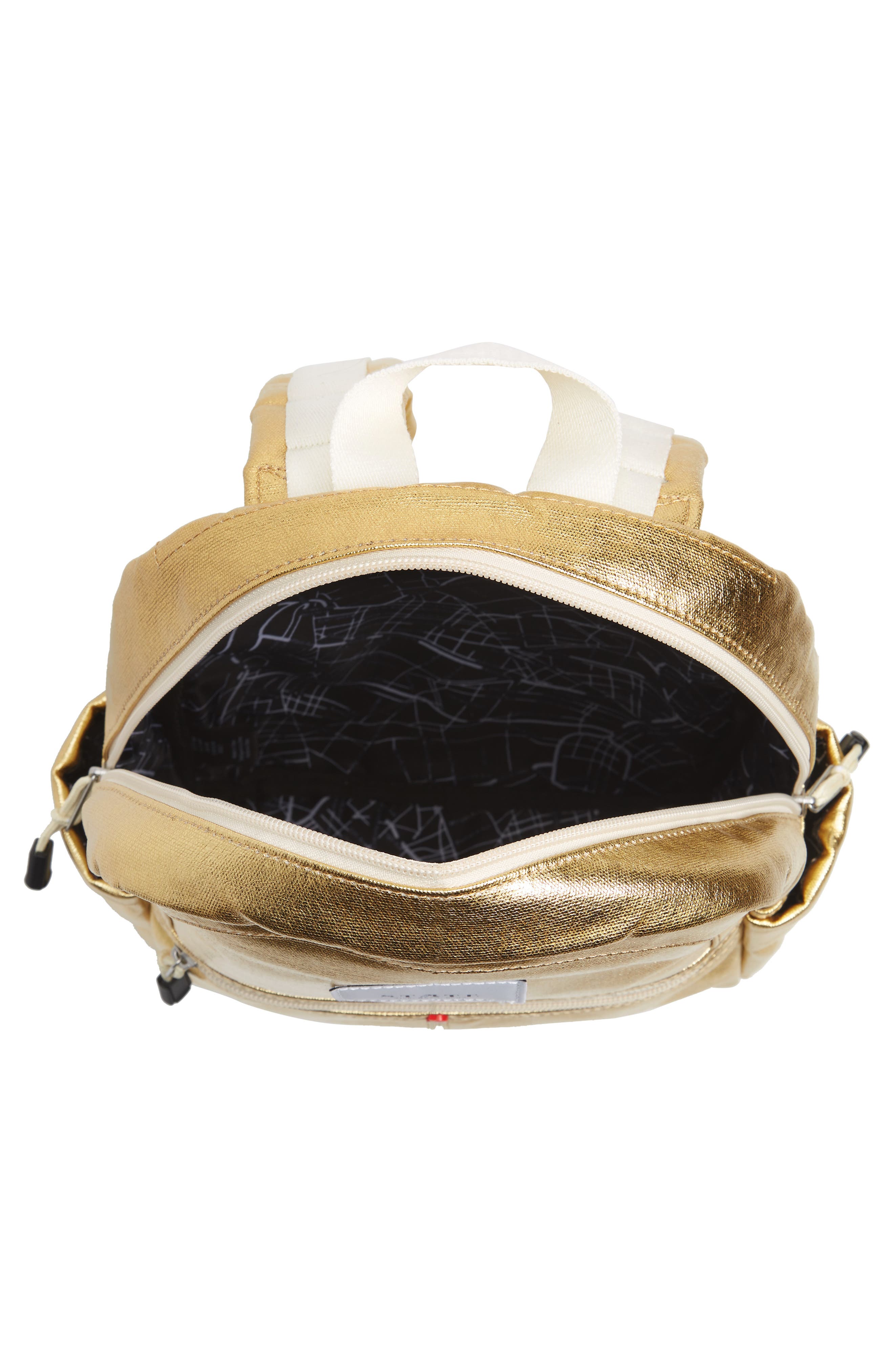 Downtown Mini Kane Metallic Backpack, Alternate, color, GOLD