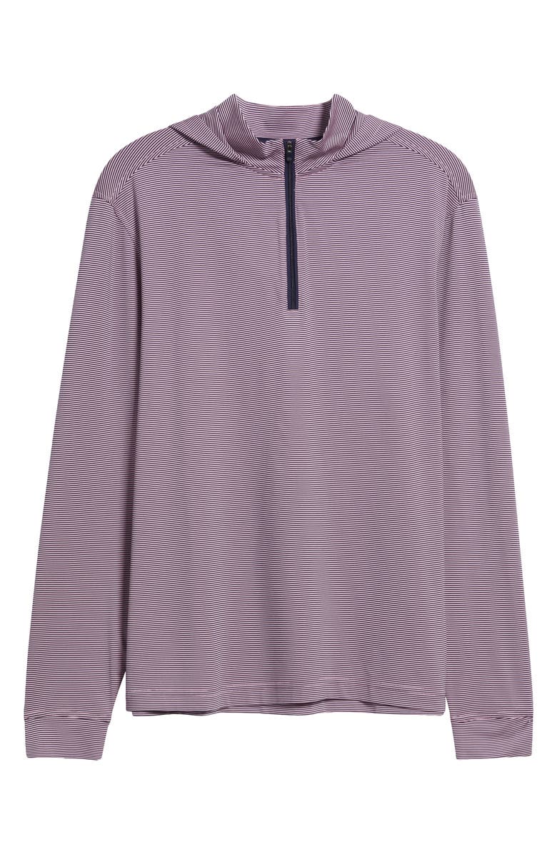 johnnie-O Hybrid Performance Quarter Zip Hoodie, Alternate, color, Navy/Porto Pink