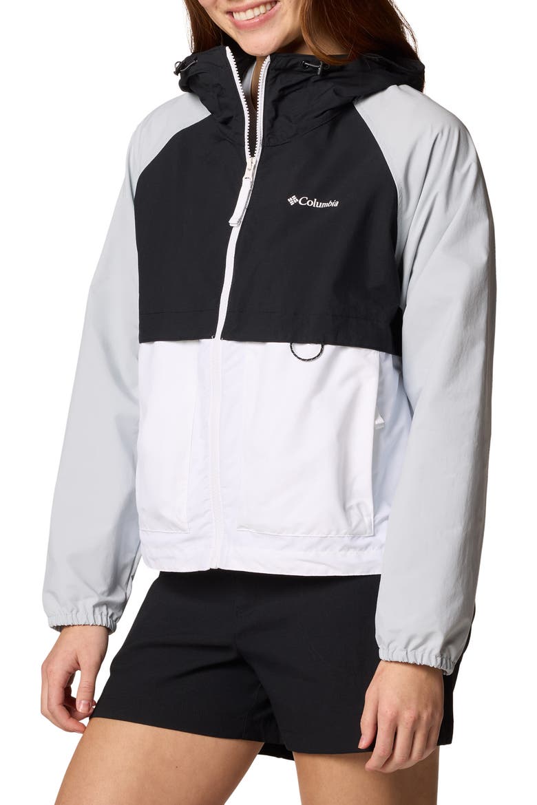 Spire Valley Water Repellent Windbreaker, Alternate, color, WHITE/ BLACK/ CIRRUS