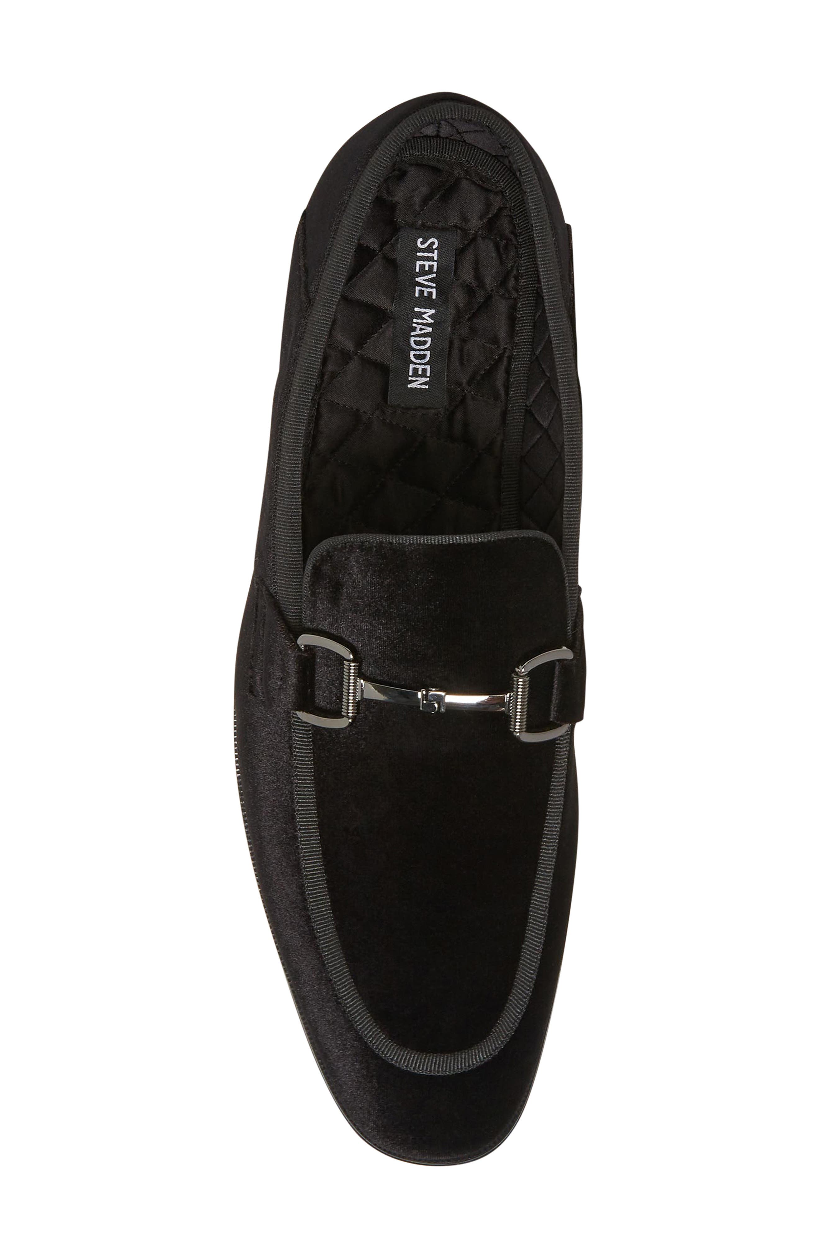 Steve Madden Aahron Leather Loafer, Alternate, color, Black/ Silver