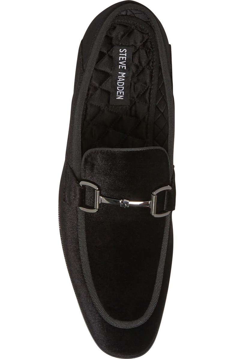 Steve Madden Aahron Leather Loafer, Alternate, color, Black/ Silver