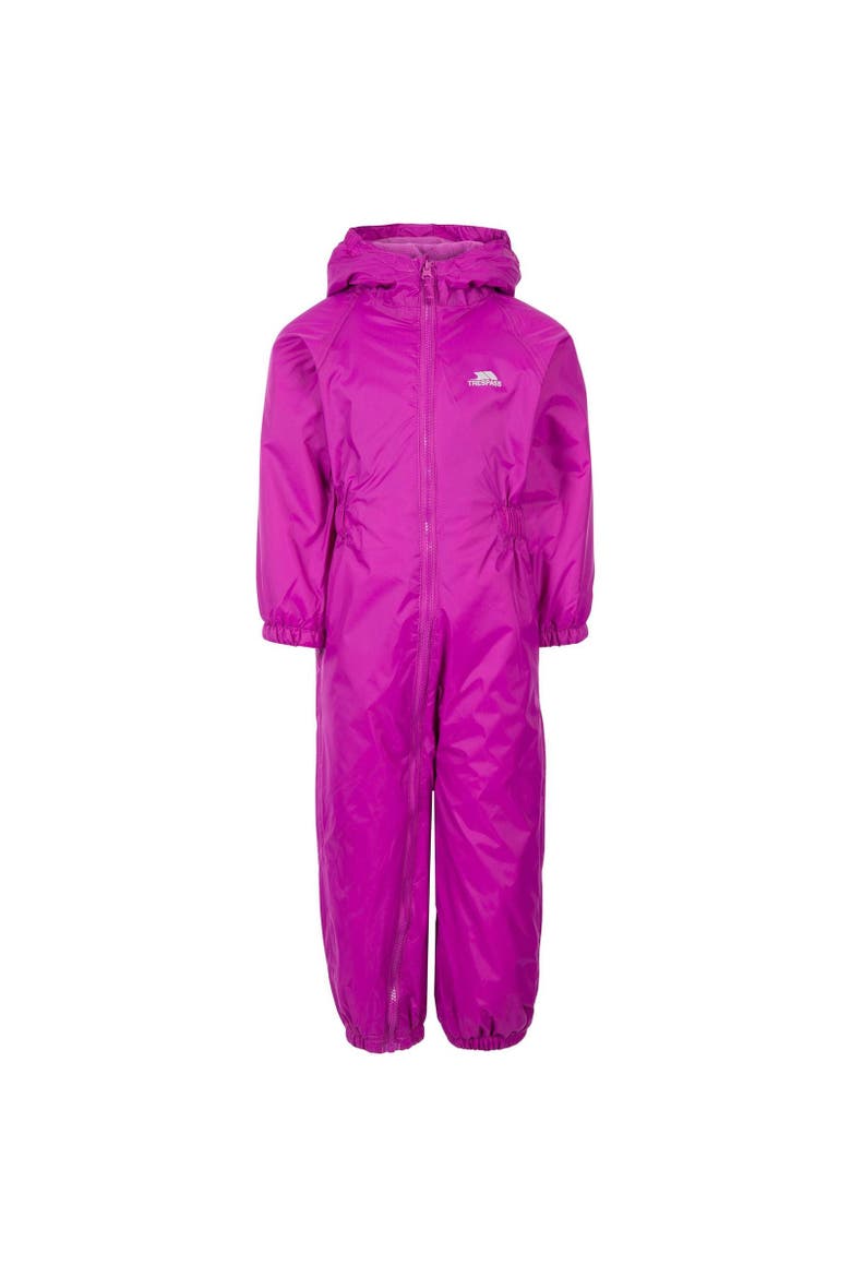 Babies Button Rain Suit, Main, color, Purple Orchid
