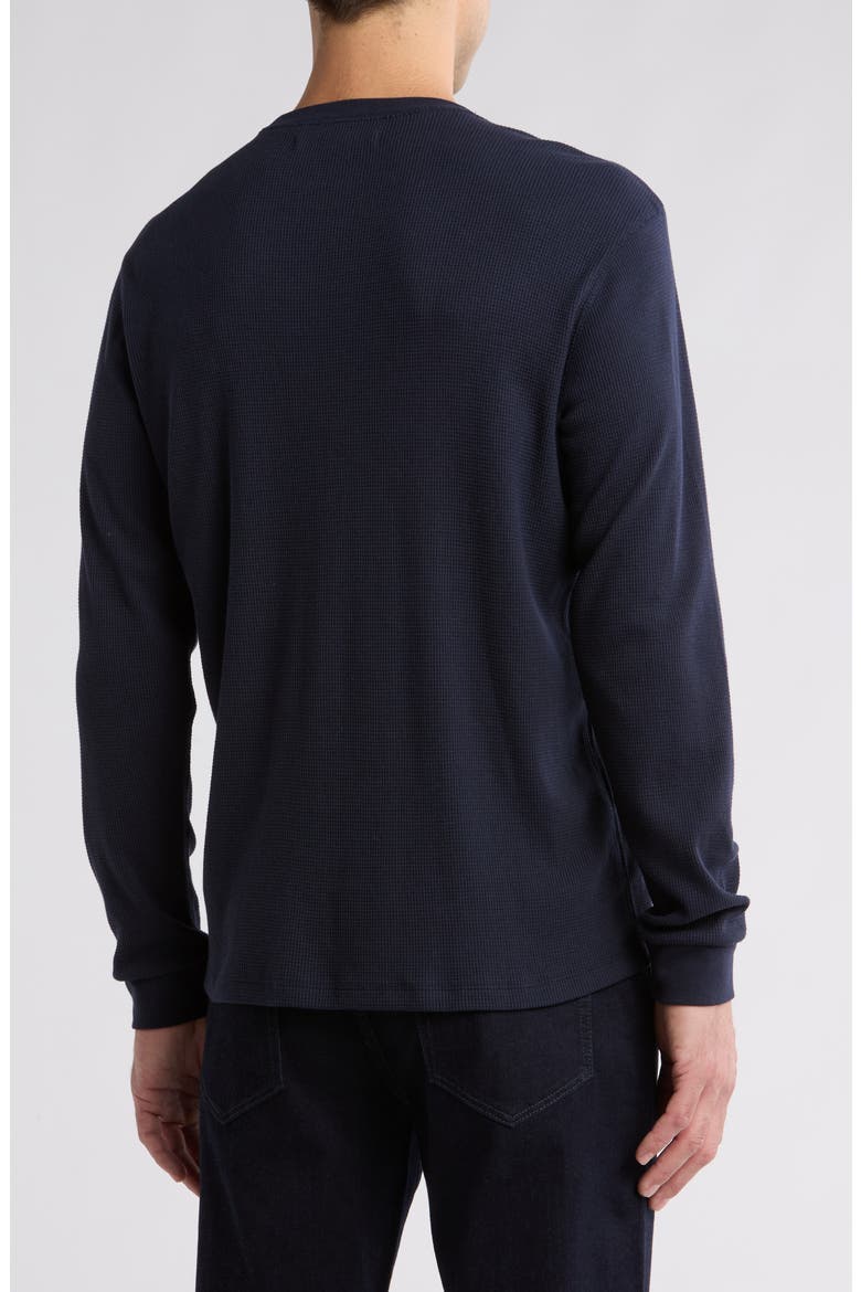Crewneck Waffle Knit Long Sleeve T-Shirt, Alternate, color, NAVY