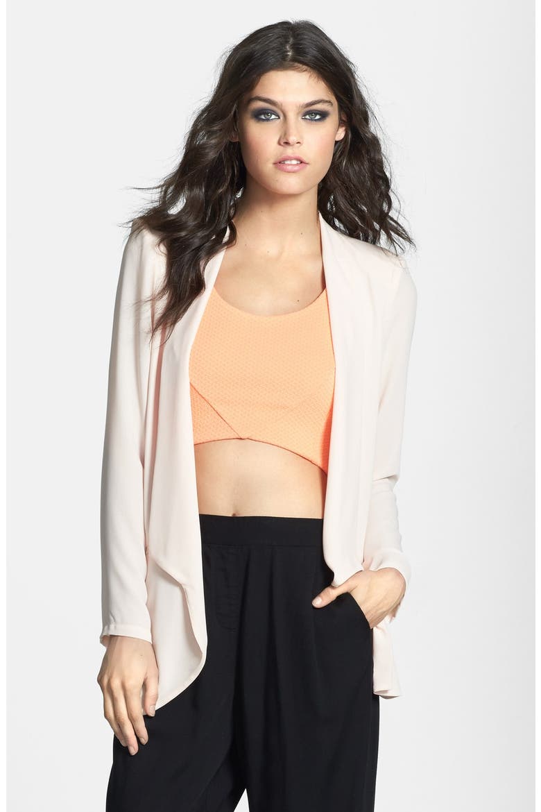 ASTR Drape Front Blazer, Main, color, PALE PINK