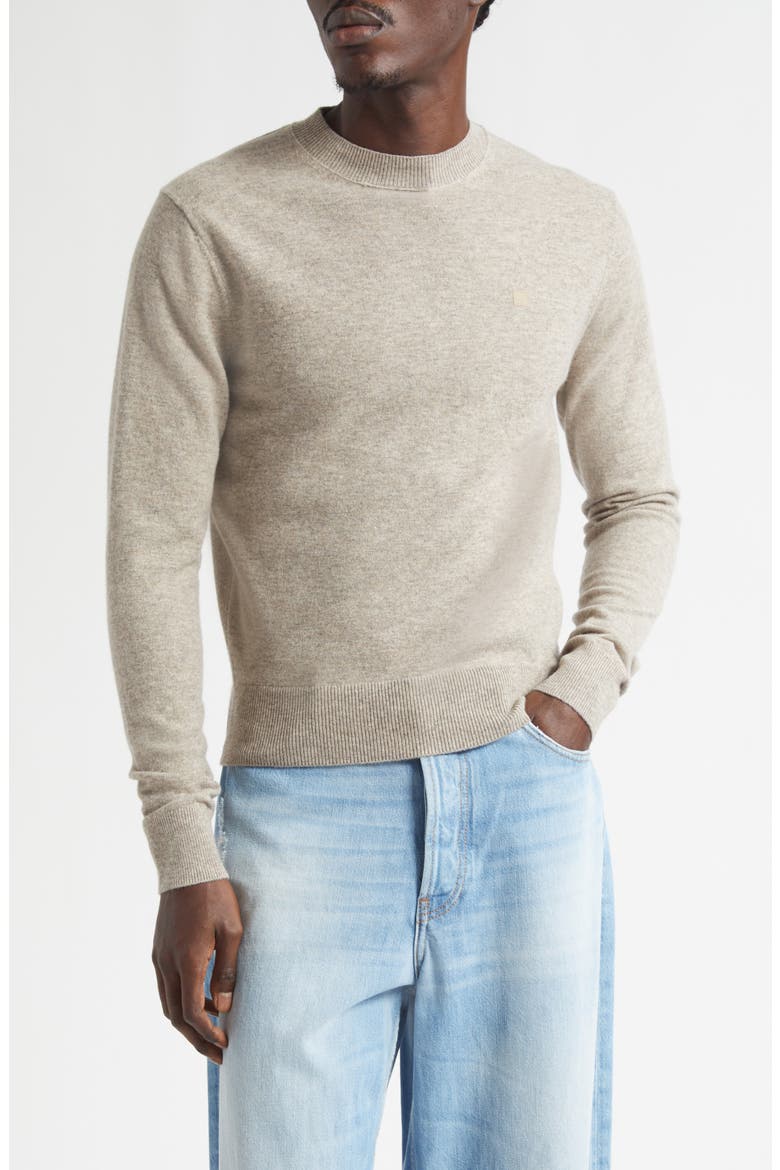 Kalas Core Face Patch Wool & Yak Hair Sweater, Main, color, GREIGE MELANGE