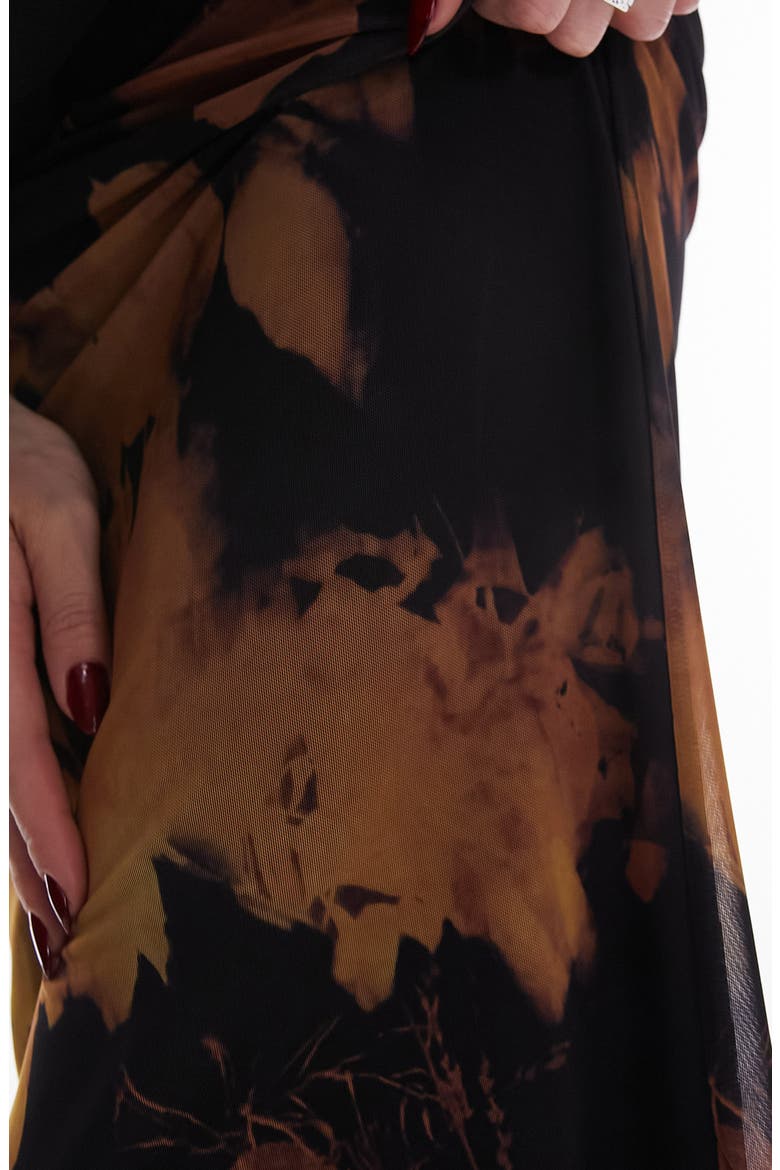 Floral Mesh Maxi Skirt, Alternate, color, BLACK MULTI