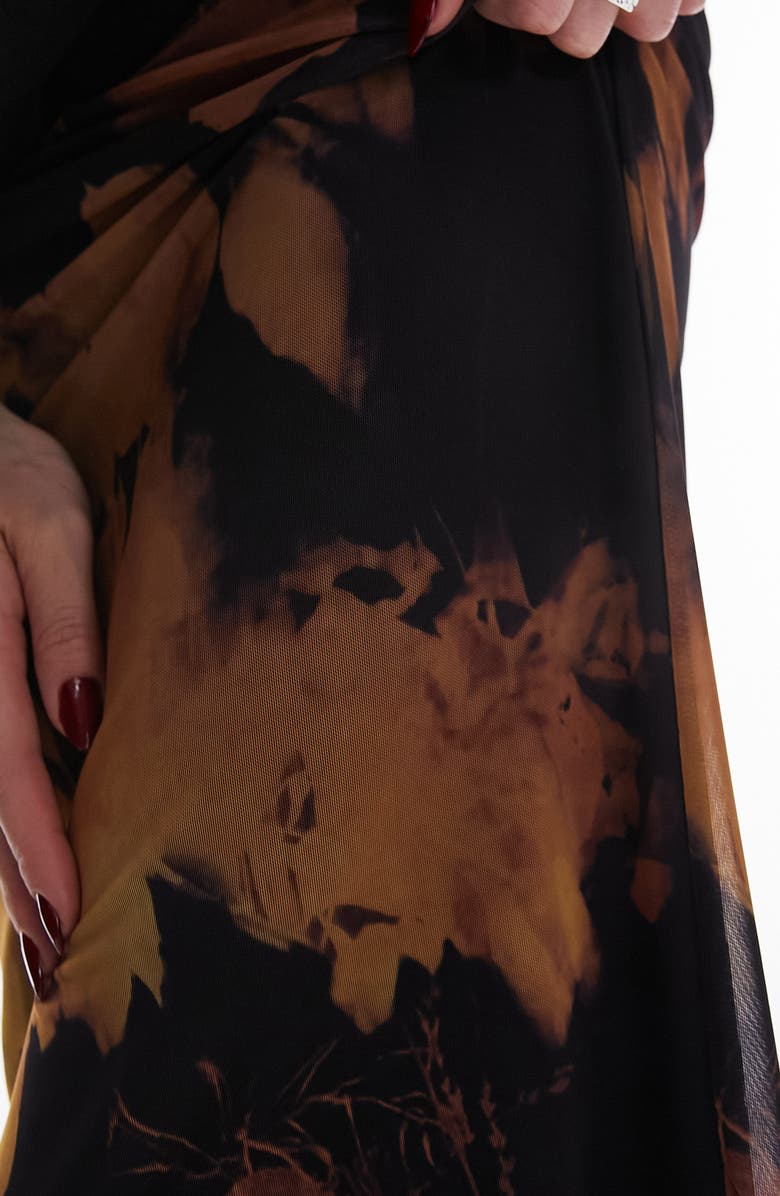 Topshop Floral Mesh Maxi Skirt, Alternate, color, 