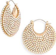 Tasha Stone Pavé Hoop Earrings