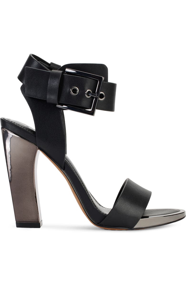 DKNY Terah Block Heel Ankle Strap Sandal, Alternate, color, Black