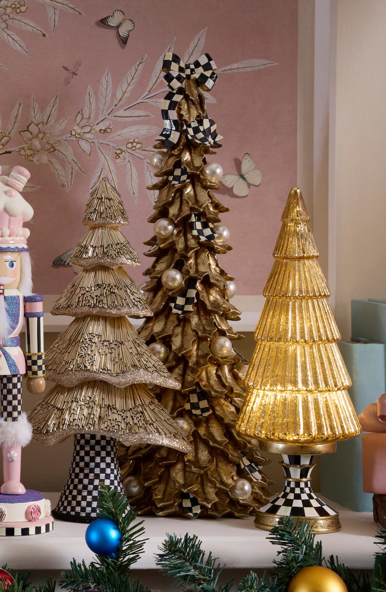 MACKENZIE CHILDS Courtly Noel Handmade Tall Faux Pearl Tree Figurine, Alternate, color,