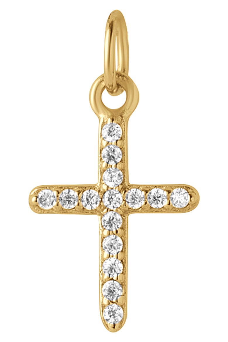 Pavè Cross Pendant Necklace, Alternate, color, GOLD